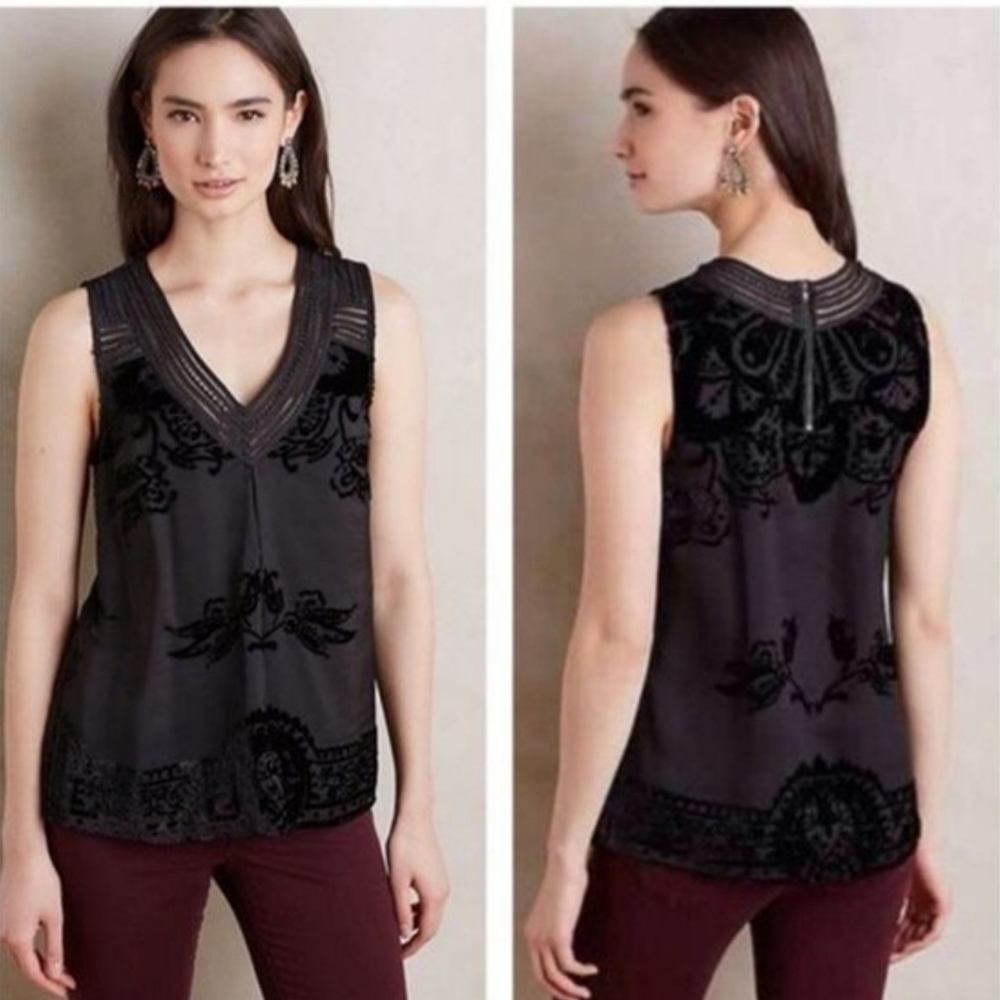Meadow Rue Black Sleeveless Blouse